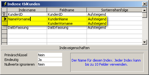 Zusätzliches Feld an den Index hängen