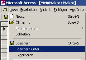 Makroentwurf - Datei - Speichern unter